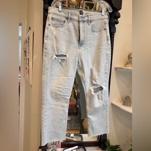 GAP Frayed Hem Cigarette High Rise Jeans with Secret Smoothing Pockets
